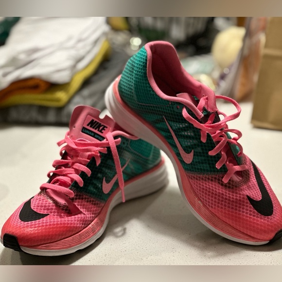 Nike Shoes - Nike Pink and Green (Watermelon) Athletic Shoes Size 9